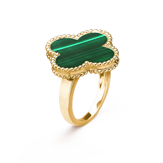 [Solara Jewelry]CLOVER MALACHITE RING
