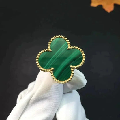 [Solara Jewelry]CLOVER MALACHITE RING