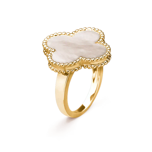 [Solara Jewelry]CLOVER WHITE MOP RING