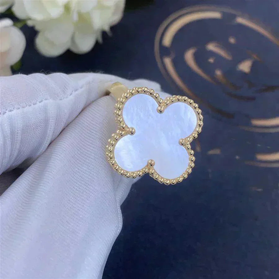[Solara Jewelry]CLOVER WHITE MOP RING