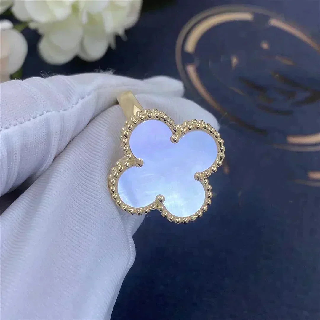 [Solara Jewelry]CLOVER WHITE MOP RING