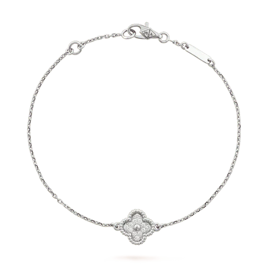 [Solara Jewelry]CLOVER  SINGLE FLOWER BRACELET SILVER