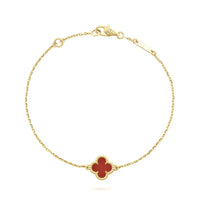[Solara Jewelry]CLOVER  CARNELIAN SINGLE FLOWER BRACELET