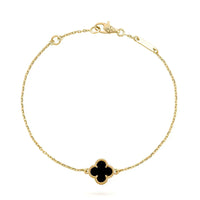 [Solara Jewelry]CLOVER ONYX SINGLE FLOWER BRACELET