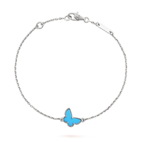 [Solara Jewelry]BUTTERFLY TURQUOISE BUTTERFLY BRACELET SILVER