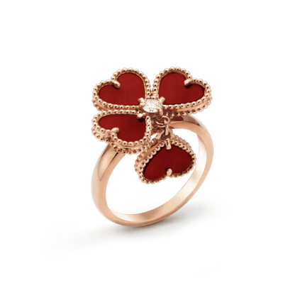 [Solara Jewelry]SWEET CLOVER CARNELIAN RING