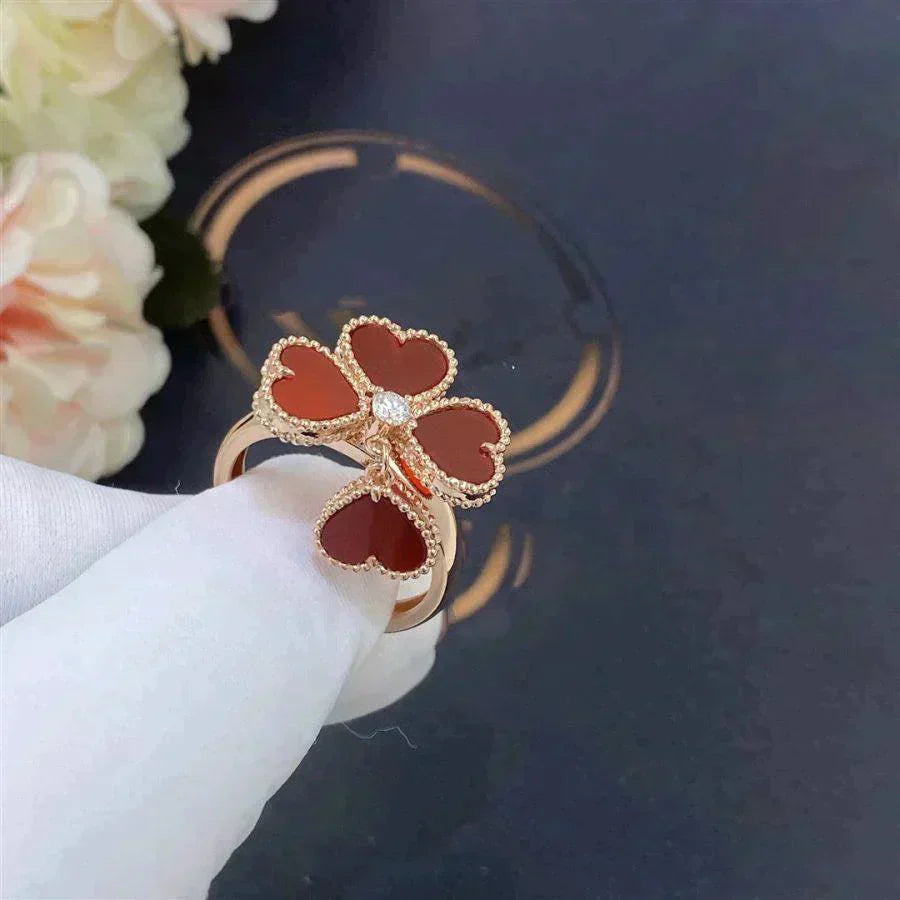 [Solara Jewelry]SWEET CLOVER CARNELIAN RING