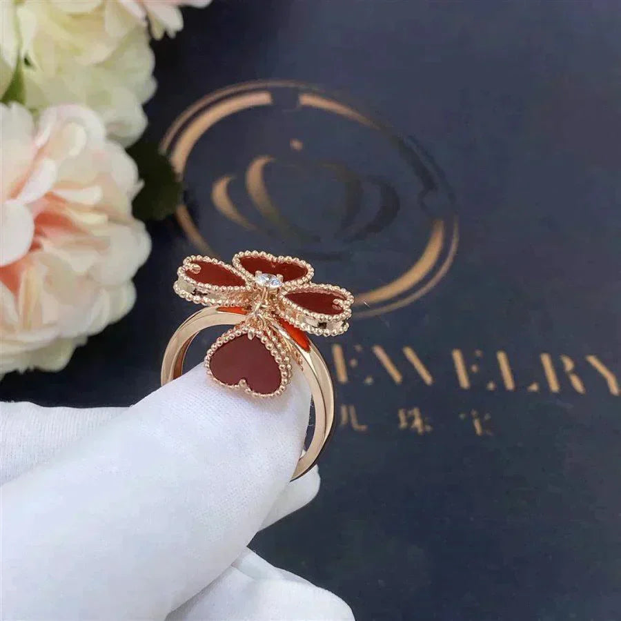 [Solara Jewelry]SWEET CLOVER CARNELIAN RING
