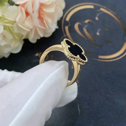 [Solara Jewelry]CLOVER ONYX RING