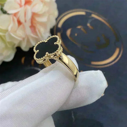 [Solara Jewelry]CLOVER ONYX RING