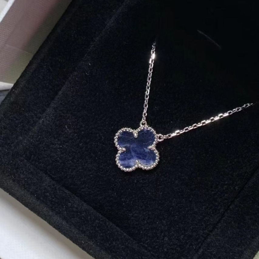 [Solara Jewelry]CLOVER 15MM PIETERSITE NECKLACE SILVER