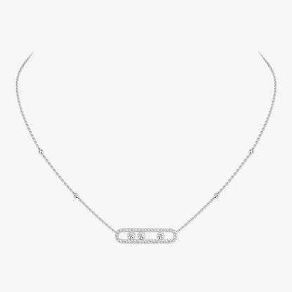 [Solara jewelry] Move Pave_ Rose Gold Diamond Necklace