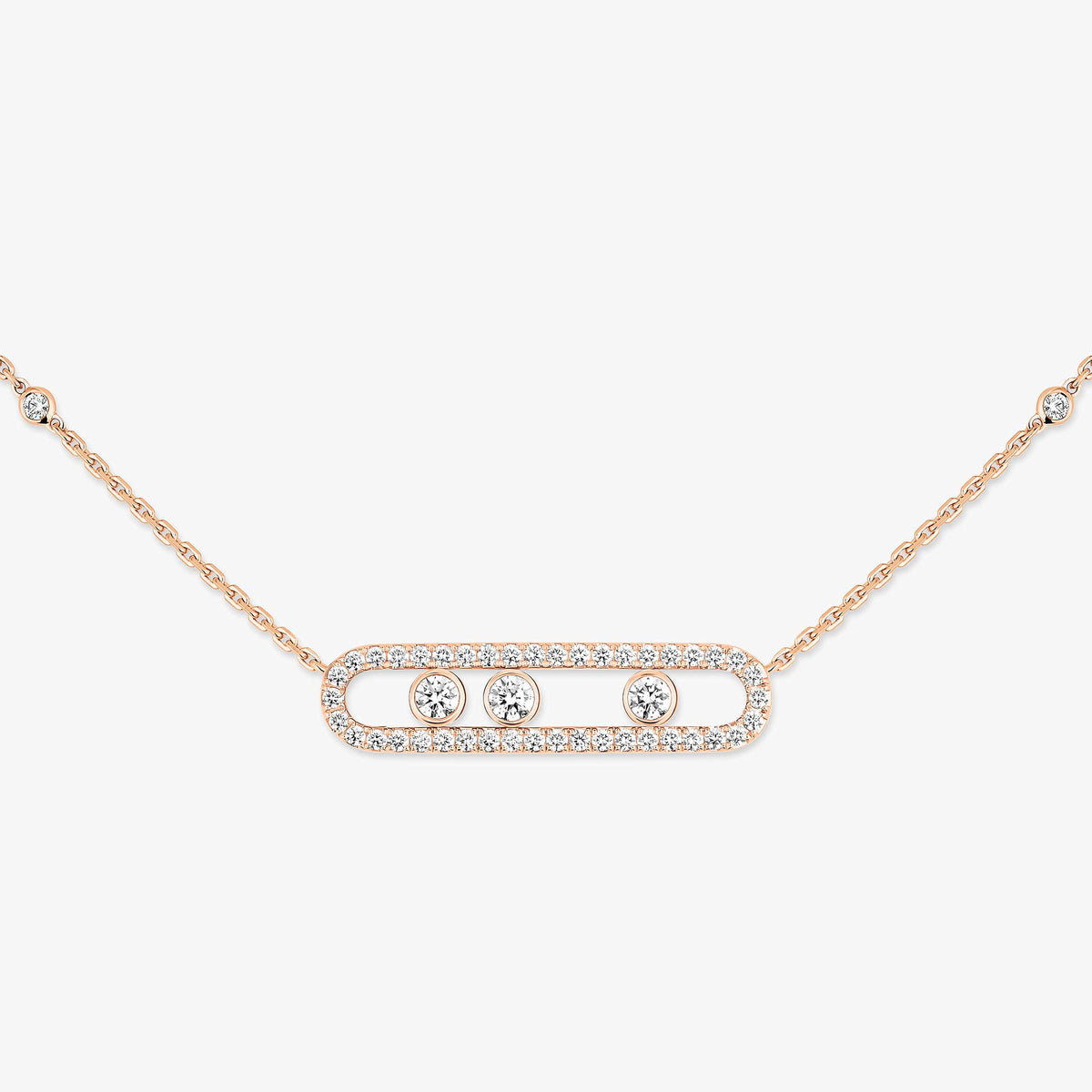 [Solara jewelry] Move Pave_ Rose Gold Diamond Necklace