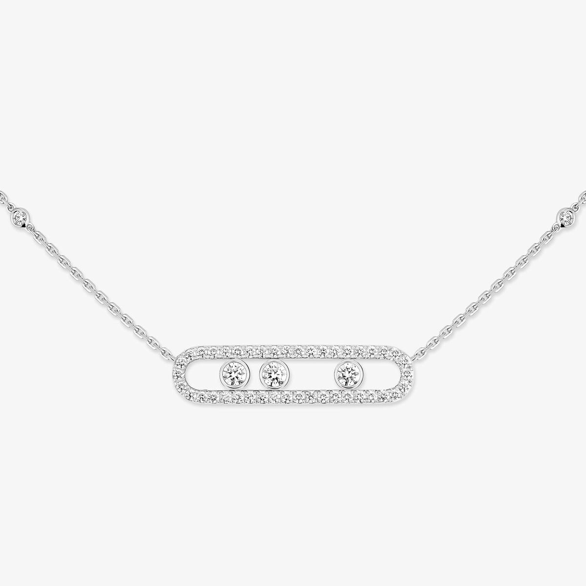 [Solara jewelry] Move Pave_ Rose Gold Diamond Necklace