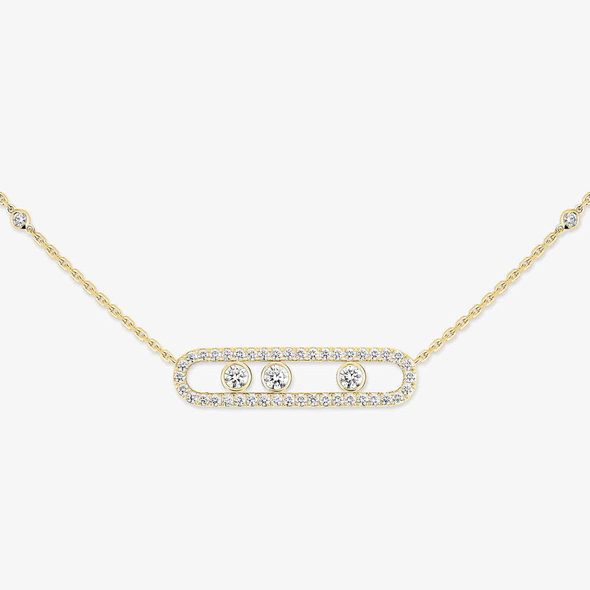 [Solara jewelry] Move Pave_ Rose Gold Diamond Necklace