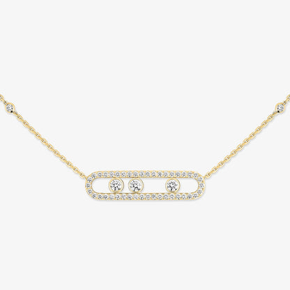 [Solara jewelry] Move Pave_ Rose Gold Diamond Necklace
