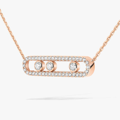 [Solara jewelry] Move Pave_ Rose Gold Diamond Necklace