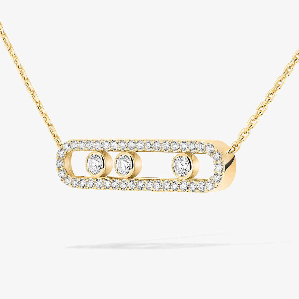 [Solara jewelry] Move Pave_ Rose Gold Diamond Necklace
