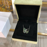 [Solara Jewelry]LARGE BUTTERFLY SILVER PENDANT DIAMOND NECKLACE