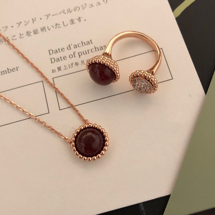 [Solara Jewelry]PERLEE COULEURS DIAMOND ROSE GOLD BETWEEN THE FINGER RING