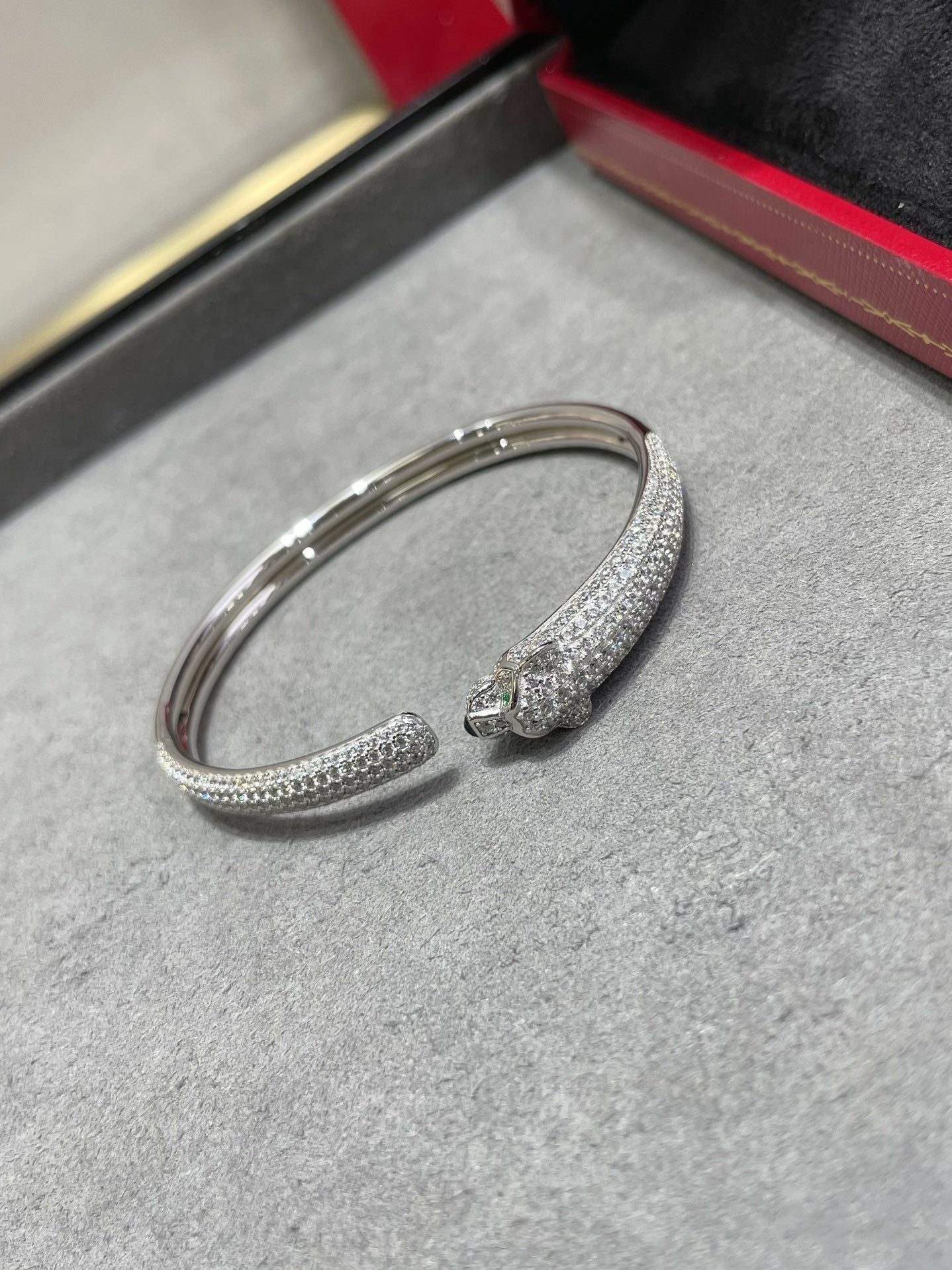 [Solara Jewelry]PANTHERE FULL DIAMOND OPEN BRACELET