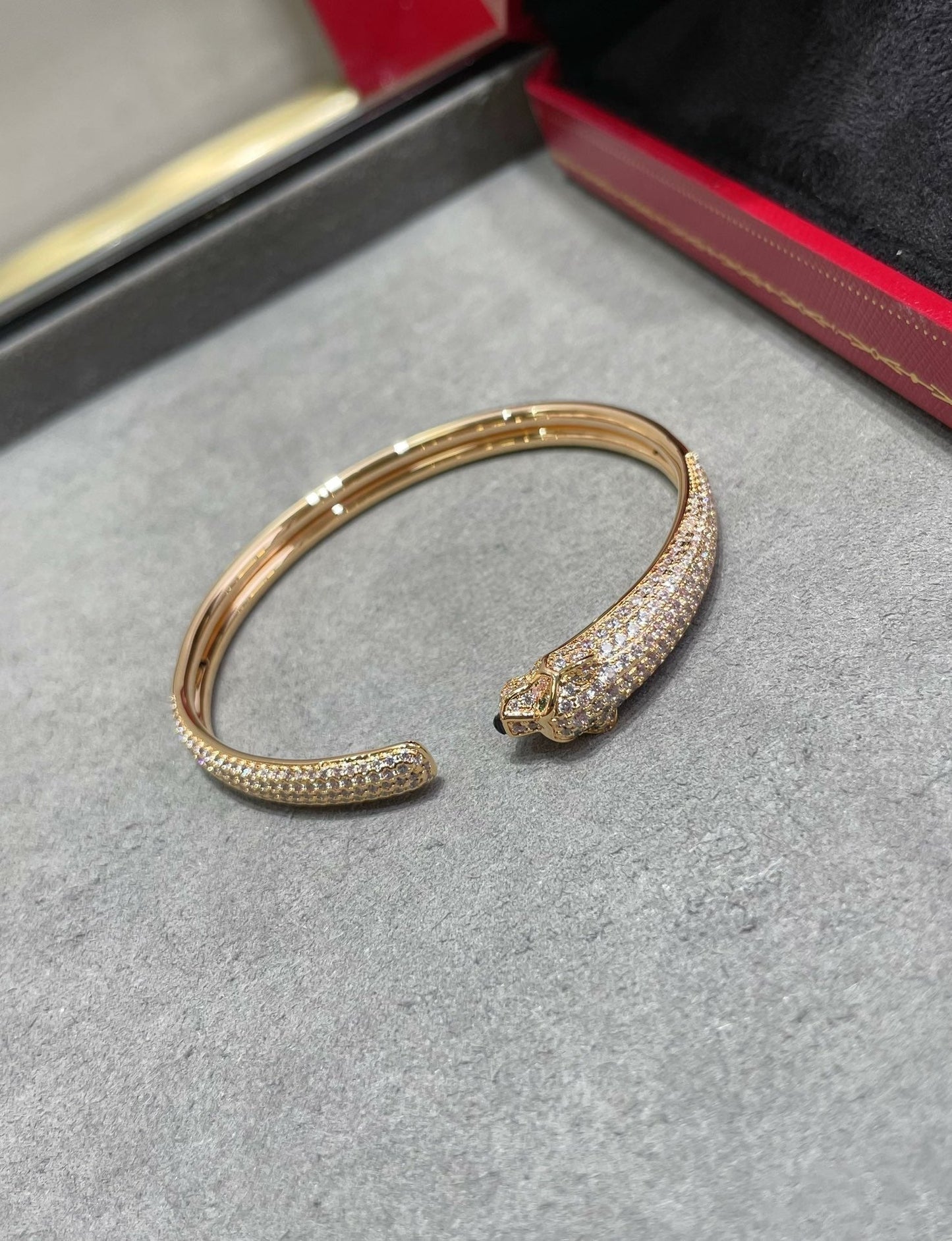 [Solara Jewelry]PANTHERE FULL DIAMOND OPEN BRACELET