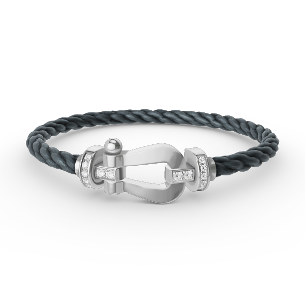 [Solara Jewelry]FORCE LARGE HORSESHOE HALF DIAMOND BRACELET SILVER