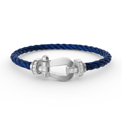 [Solara Jewelry]FORCE LARGE HORSESHOE HALF DIAMOND BRACELET SILVER