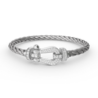 [Solara Jewelry]FORCE LARGE HORSESHOE FULL DIAMOND BRACELET SILVER