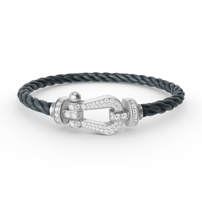 [Solara Jewelry]FORCE LARGE HORSESHOE FULL DIAMOND BRACELET SILVER