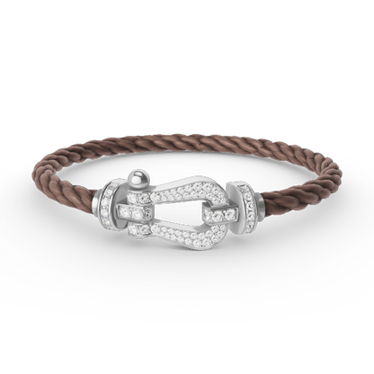 [Solara Jewelry]FORCE LARGE HORSESHOE FULL DIAMOND BRACELET SILVER