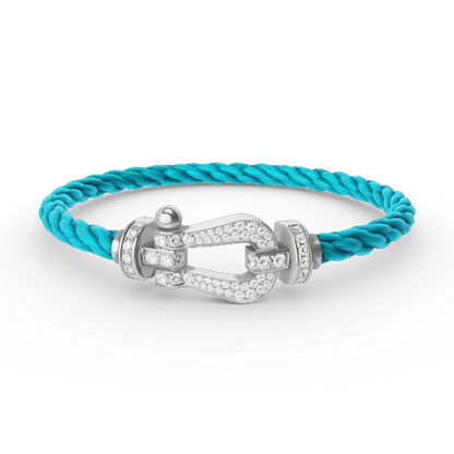 [Solara Jewelry]FORCE LARGE HORSESHOE FULL DIAMOND BRACELET SILVER