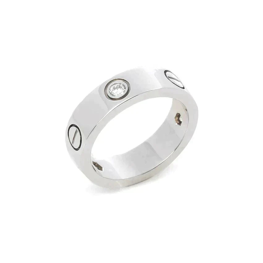 [Solara Jewelry]LOVE RING 5.5MM 3 DIAMONDS SILVER