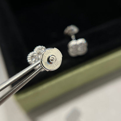 [Solara Jewelry]CLOVER MINI DIAMOND STUD EARRINGS
