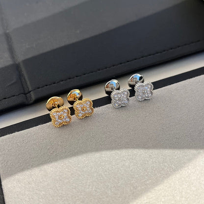 [Solara Jewelry]CLOVER MINI DIAMOND STUD EARRINGS